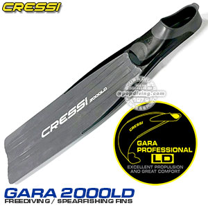 Cressi Gara 2000LP freediving spearfishing fins.