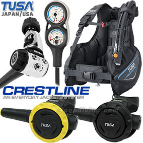 Tusa Japan Crestline BCD Set with regulator, octopus, 2 in 1 gauges