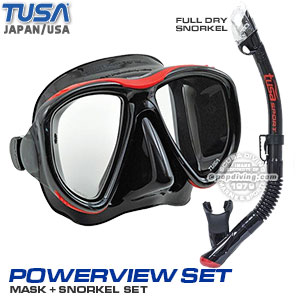 Tusa Japan Powerview mask snorkel paket combo UC-2425